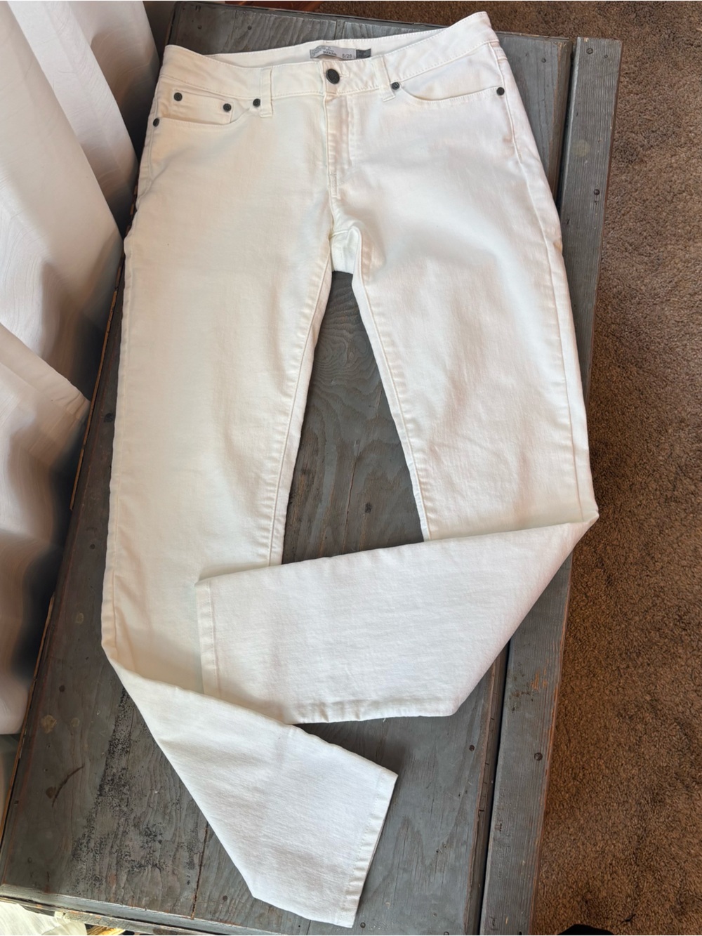 Prana Kara low rise slim fit white jeans | size 6/28